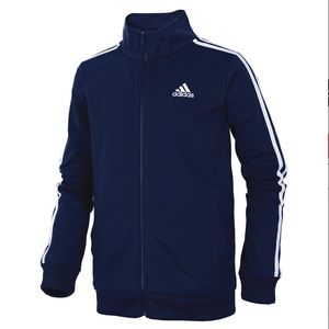 ADIDAS BOYS’ SIZE 8 ZIP FRONT ICONIC TRICOT JACKET